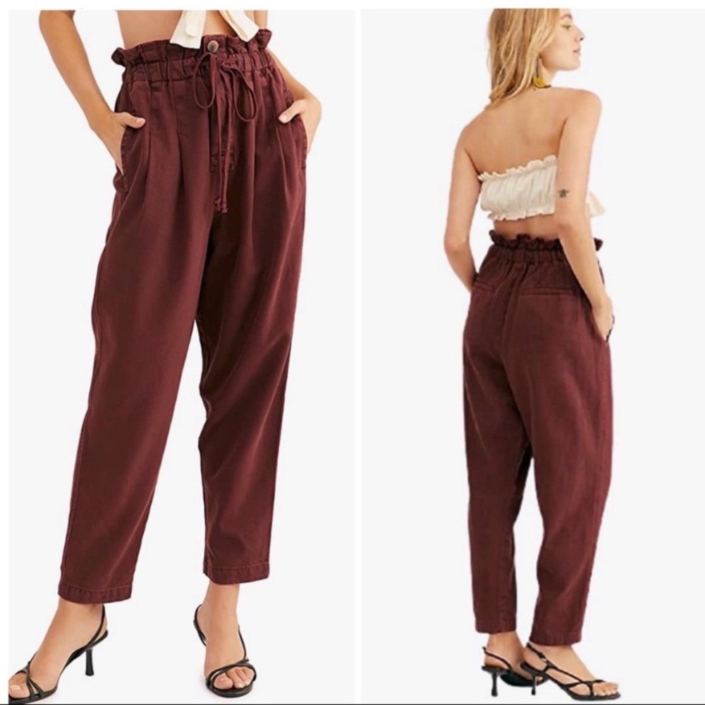 Free People ‘Margate’ Pleated Paper Bag Trousers